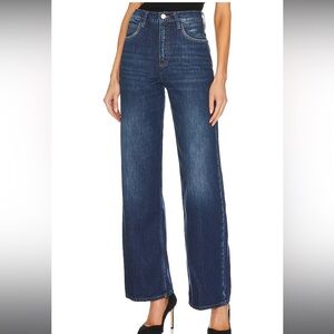 Frame Le High N Tight Wide Leg Jean in Color Foxgrove